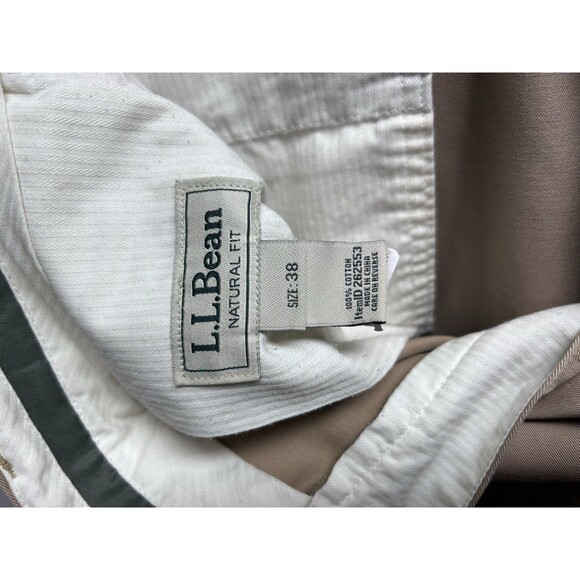 LL Bean Men's Size 38 Natural Fit Chinos Pants Khaki Tan 100% Cotton 262553 - Picture 6 of 10